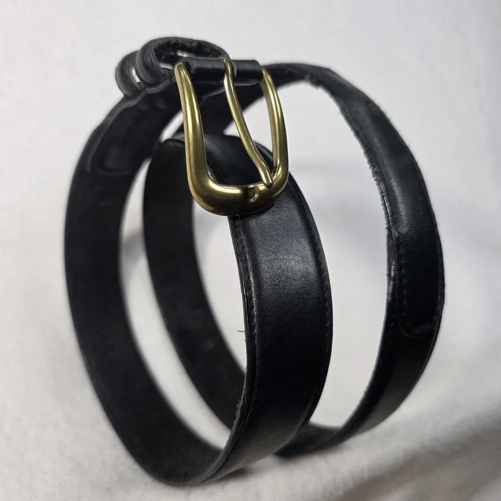 Vintage Black Full Grain Cowhide Leather Belt 1